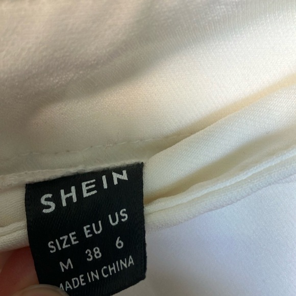 SHEIN Cream Wrap Blazer Pants Suit Set - Picture 6 of 7